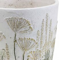 Übertopf Groß Blumentopf Keramik Weiß Gold Ø20,5cm H20cm
