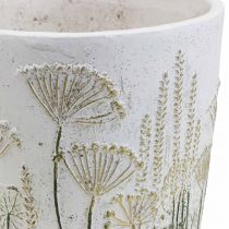 Übertopf Groß Blumentopf Keramik Weiß Gold Ø20,5cm H20cm
