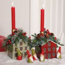 Artikel Übertopf Keramik Haus Advent Mint Weiß 10×10×12cm
