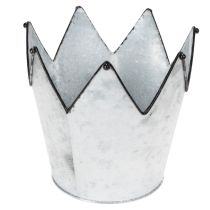 Artikel Übertopf-Set aus Metall in Kronenform, Zink, Ø 21,5/19,5/17 cm, 3-teilig
