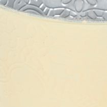 Artikel Übertopf Metall Ø16cm H14cm Pastellgelb mit Blumenmuster