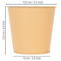 Artikel Übertopf Metall Blumenübertopf Ø13,5cm H12,5cm Pastell Orange