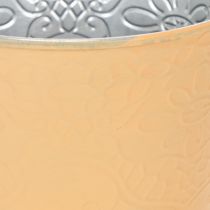 Artikel Übertopf Metall Blumenübertopf Ø13,5cm H12,5cm Pastell Orange