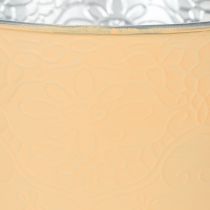Artikel Übertopf aus Metall für Blumen Ø16cm H14cm Pastell Orange