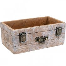 Übertopf Pflanzschublade Beton Antik Holzoptik 22,5x13x9cm