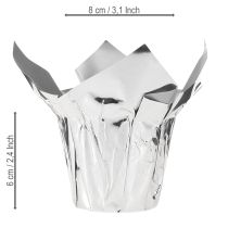 Artikel Übertopf Silber Kunststoff Ø5,5cm H6cm 8 Stück