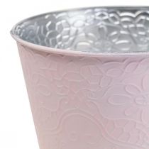 Übertopf Metall Blumenübertopf Pastell Rosa Ø20cm H16cm