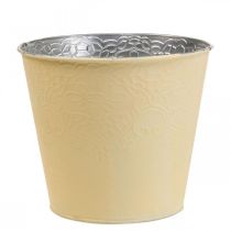 Übertopf Metall Blumenübertopf Pastell Gelb Ø20cm H16cm