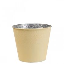 Blumentopf Metall Blumenübertopf Pastell Gelb Ø12cm