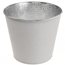 Artikel Übertopf Metall Blumenübertopf Pastell Weiß Ø16cm H14cm