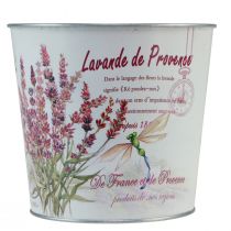 Artikel Übertopf Metall Lavendel-Motiv Ø18cm H15,5cm Weiß Silber Lila