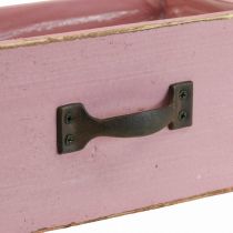 Übertopf Pflanzschublade Holz Pflanzkasten Rosa 25×13×9cm