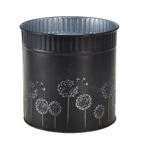 Artikel Übertopf Pusteblumen Blumentopf Schwarz Ø12,5cm H14cm