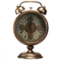 Artikel Tischuhr Metall Bronze Ø22cm mit römischen Zahlen im Vintage-Stil