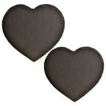 Artikel Valentinstag Schieferherz Deko Herz Schwarz 25cm 2 St