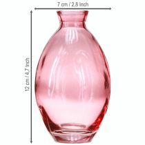 Artikel Glasvasen Set Bauchig Rosa Ø7cm H12cm 6 Stück