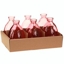 Artikel Glasvasen Set Bauchig Rosa Ø7cm H12cm 6 Stück