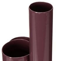 Artikel Metallvase modern schlank 31 cm Höhe weinrot für Tischdekoration