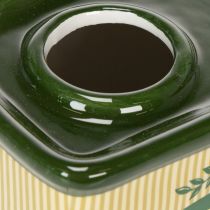 Artikel Keramikvase im Olivenöldesign 18cm Dunkelgrün für Trockenblumen