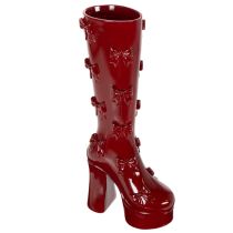 Artikel Dekovase Stiefel aus Polyresin 37cm bordeaux mit Schleifen