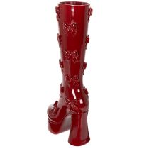 Artikel Dekovase Stiefel aus Polyresin 37cm bordeaux mit Schleifen