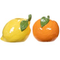 Artikel Zitrusvasen Set aus Keramik in Gelb und Orange, 10 cm, 2 Stück