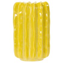 Artikel Kaktus Keramikvase Gelb 13 cm mit Rillenstruktur im 4er-Set