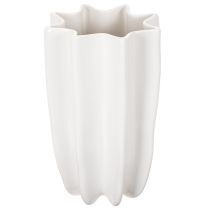 Artikel Keramikvase geriffelt 24 cm weiß für Trockenblumen
