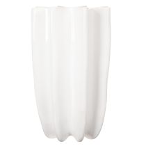 Artikel Keramikvase geriffelt 24 cm weiß für Trockenblumen
