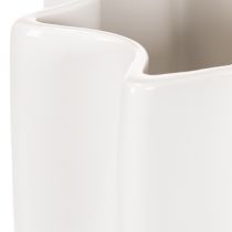 Artikel Keramikvase geriffelt 24 cm weiß für Trockenblumen