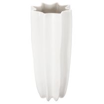 Artikel Blumenvase aus Keramik geriffelt Weiß 38cm