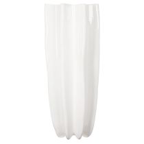 Artikel Blumenvase aus Keramik geriffelt Weiß 38cm