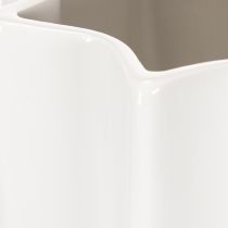 Artikel Blumenvase aus Keramik geriffelt Weiß 38cm