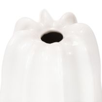 Artikel Weiße Keramikvase geriffelt 40cm für Trockenblumen