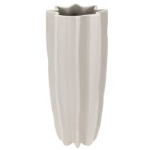 Artikel Keramikvase mit Rillenstruktur mattgrau 38 cm hoch für Trockenblumen
