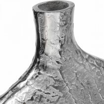 Artikel Deko Vase Metall Hammerschlagoptik Blumenvase 33x8x36cm Silber