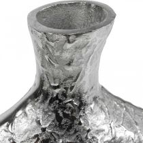 Artikel Deko Vase aus gehämmertem Metall, Silber, 24x8x27 cm