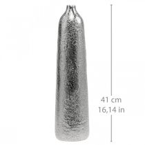 Artikel Deko Vase Metall gehämmert Ø9,5cm H41cm Silber für Wohnzimmer und Tischdekoration