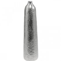 Artikel Deko Vase Metall Gehämmert Blumenvase Silber Ø9,5cm H41cm