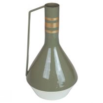 Artikel Vintage Deko-Kanne Metall, Ø18cm H33cm, Grau Gold, für Trockenblumen