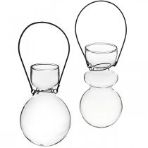 Artikel Mini Glasvasen zum Aufhängen Bügel Bauchig H11/11,5cm 2er-Set