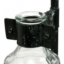 Artikel Dekovase aus Glas mit Metallständer in Schwarz Ø13cm