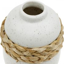 Artikel Blumenvase Keramik und Seegras cremeweiß H17,5cm