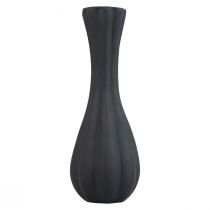 Artikel Vase Schwarz Glasvase Rillen Blumenvase Glas Ø6cm H18cm