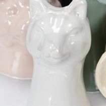 Artikel Keramikvasen-Set mit Tiermotiven, 6-teilig, Höhe 10 cm, Durchmesser 13 cm, Weiß, Rosa, Gelb
