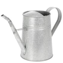 Artikel Verzinkte Gießkanne aus Metall 1,7L Grau H23cm für Blumendekoration und Pflanzgefäße