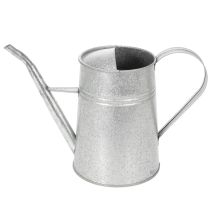 Artikel Verzinkte Gießkanne aus Metall 1,7L Grau H23cm für Blumendekoration und Pflanzgefäße