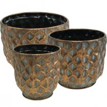 Vintage Blumentopf Übertopf Kupferfarben Ø22/28/35cm 3er-Set