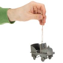 Artikel Dekorative Hänger Fahrzeuge aus Metall 9–10 cm Grau 4er-Set