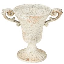 Artikel Vintage Deko Metall Pokal mit Henkel Shabby Chic H14,5cm